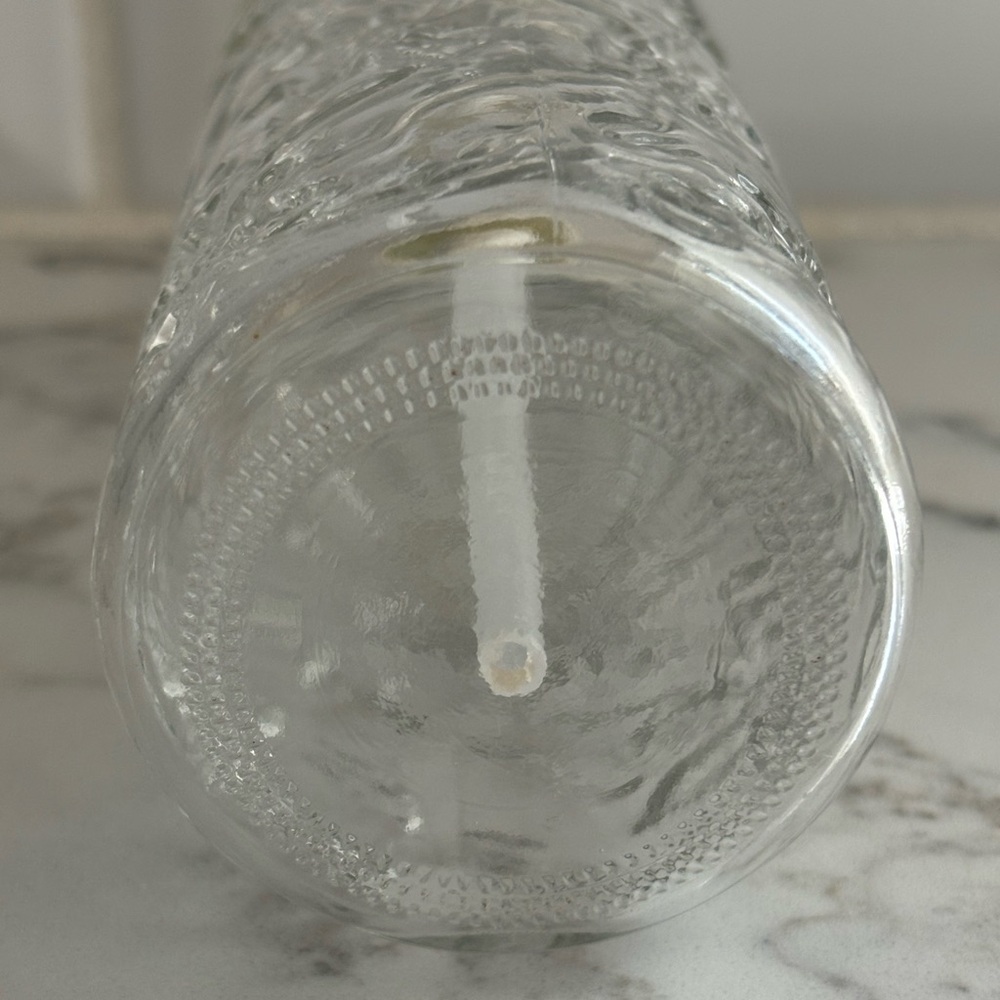 Clear Glass Floral Pump Bottle for Soap or Lotion - Picture 3 of 3
